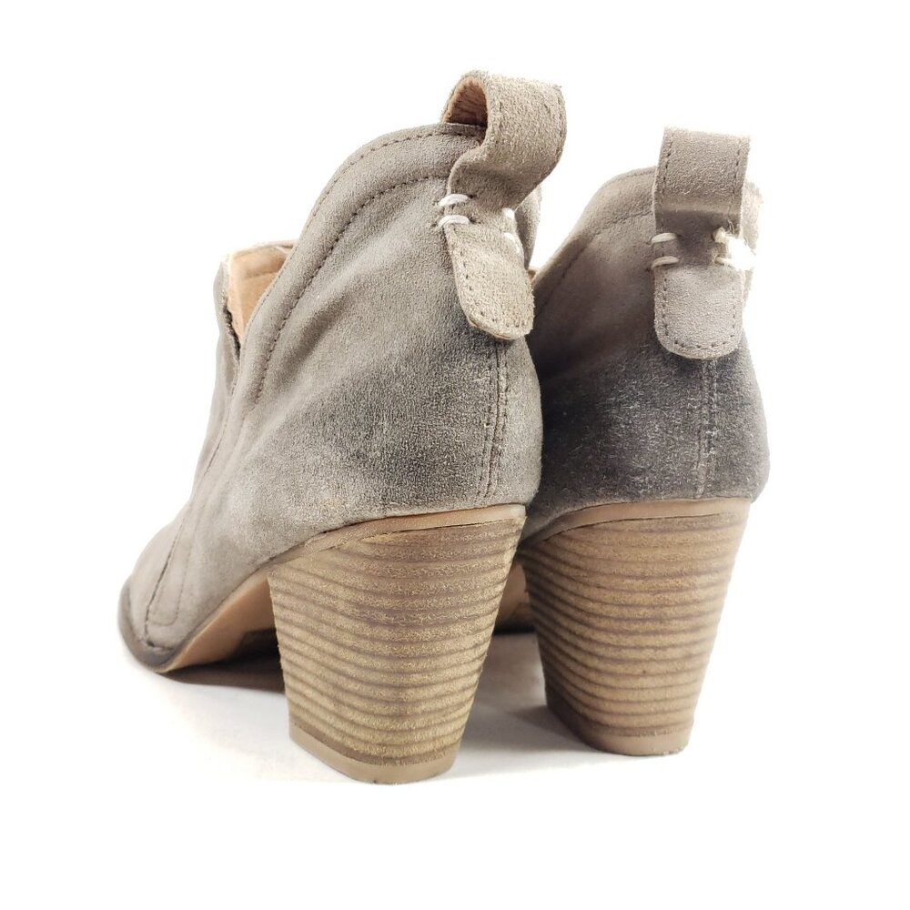 Jeffrey Campbell Womens Size 9 Taupe Suede Slip-On Ankle Booties Block Heel - Picture 5 of 8